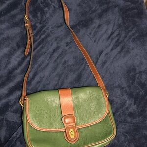 Coach Green and Tan Crossbody Bag